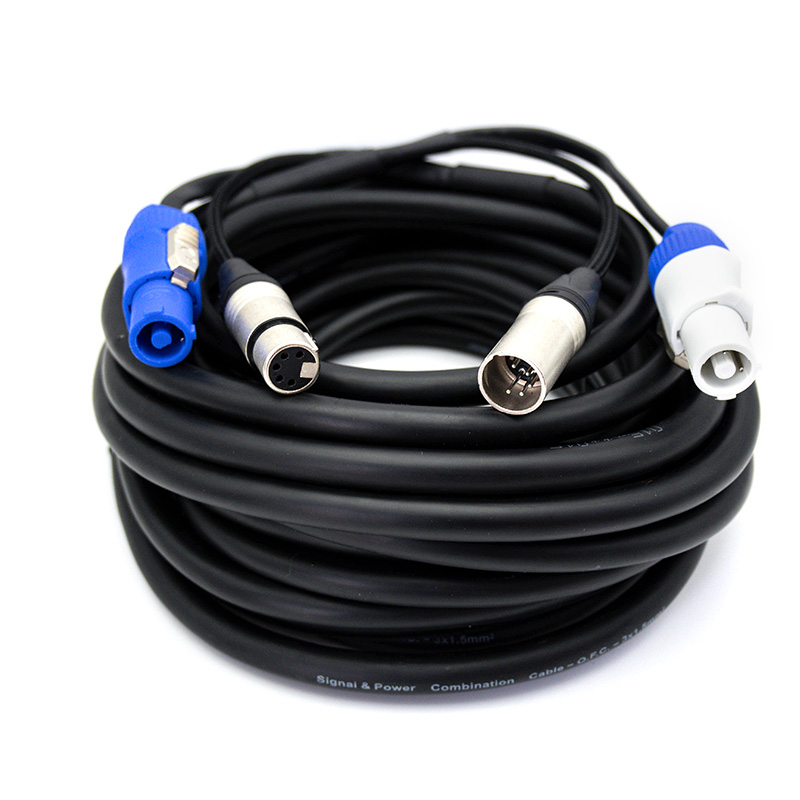 5 pin xlr dmx powercon combo cable