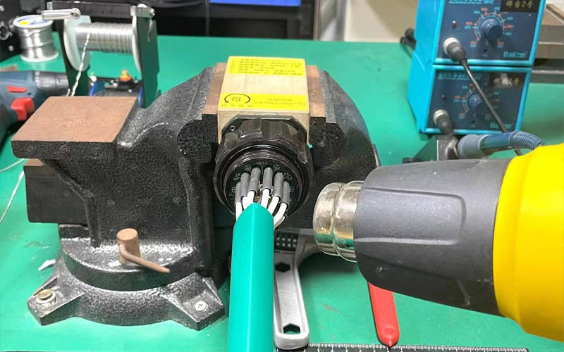 heat shrink on the conductors