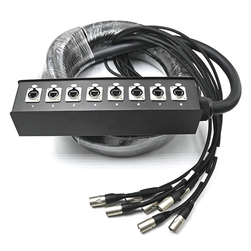 multi channel network stage box with cable