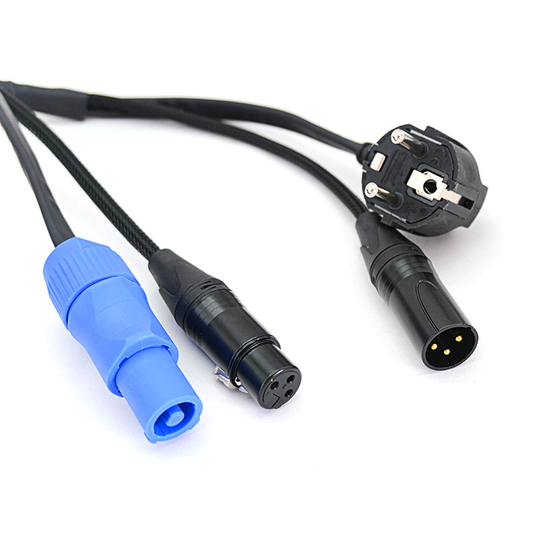 Powercon/XLR Female to Schuko/XLR Male